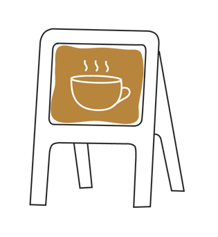 清新简笔画卡通告示牌