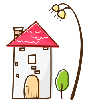 清新简笔画卡通房子