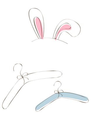 清新卡通简笔画衣架