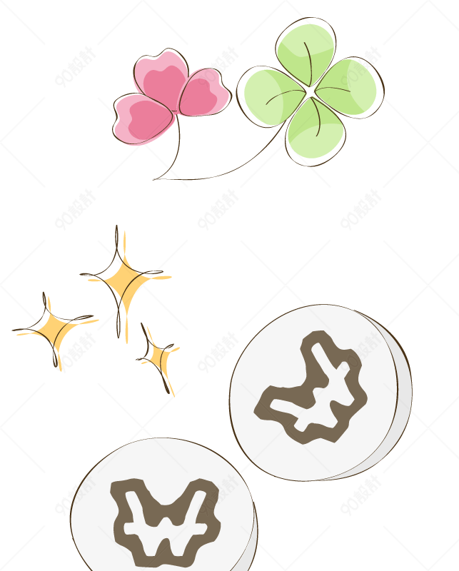 清新卡通简笔画四叶草