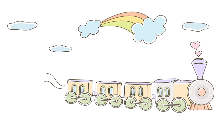 清新卡通简笔画火车pngpsd2000*2000卡通蓝色旋转火车动车轨道pngpsd