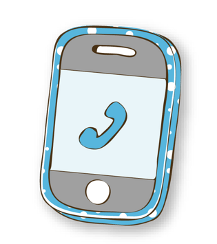 卡通清新简笔画手机