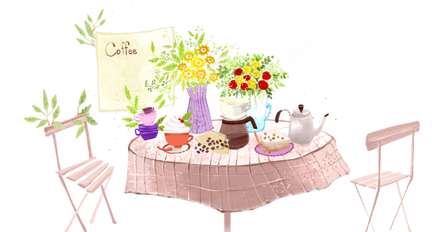 手绘餐桌美食炸饼pngpsd2000*2000手绘线性餐桌快餐桌椅餐桌卡通北欧