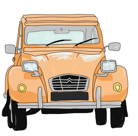 手绘清新汽车pngpsd2000*2000卡通汽车手绘小草png素材pngpsd2000*