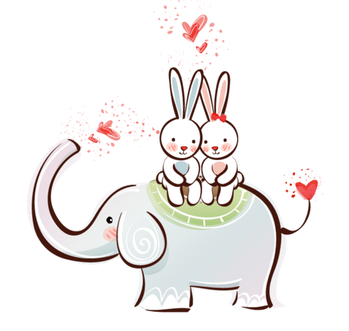 卡通情侣小兔子