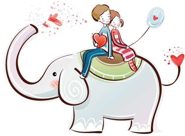 卡通情侣pngpsd2000*2000卡通森林大象和毛驴pngpsd2000*2000大象png