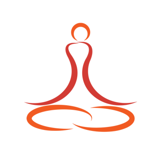 精美黄色小人打坐图案