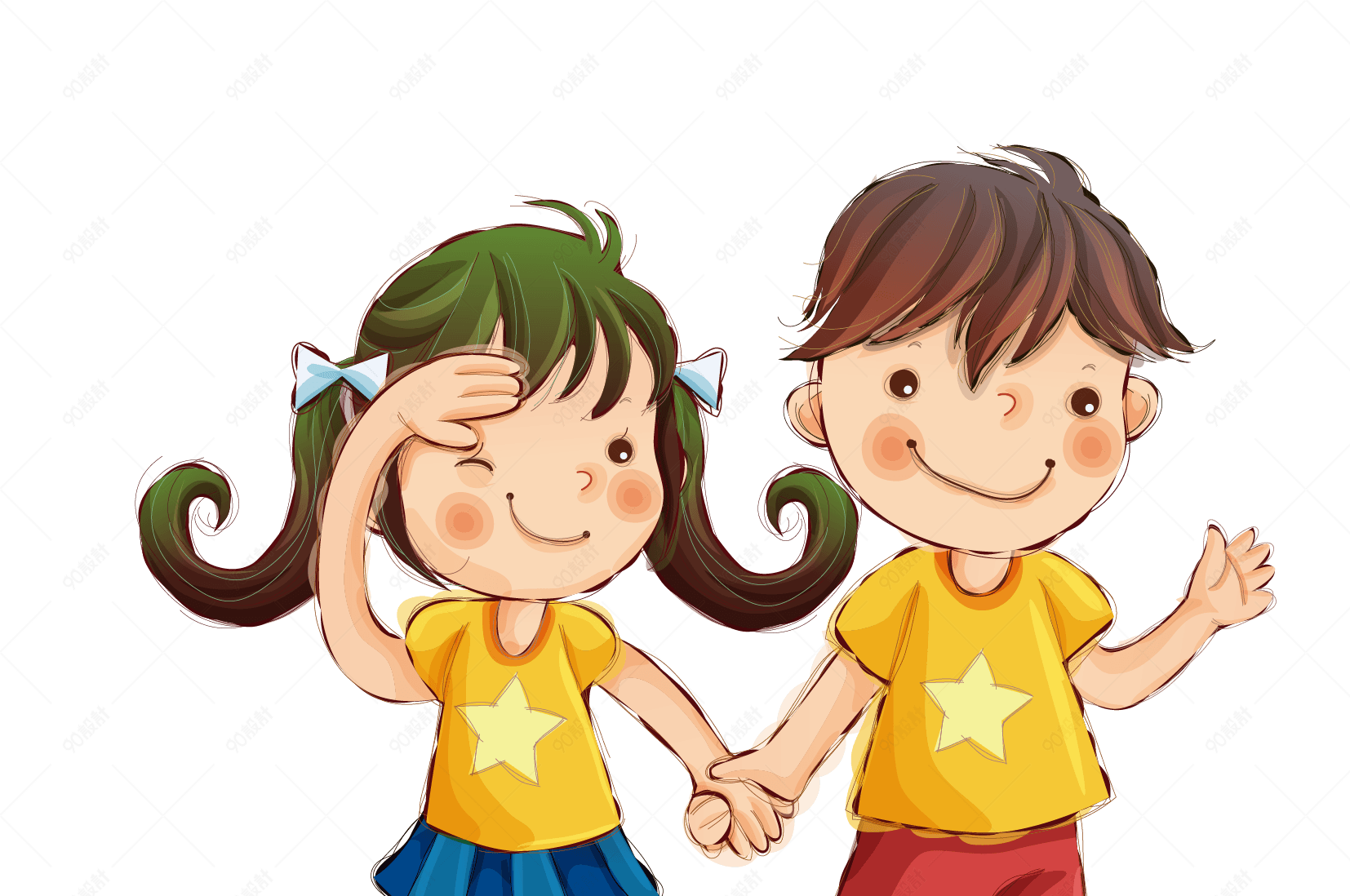 手牵手的小朋友