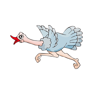 卡通奔跑的鸵鸟