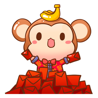 可爱的小猴子 红包 香蕉