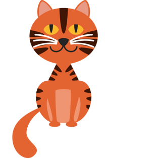 卡通猫咪 手绘 可爱 动物 小猫