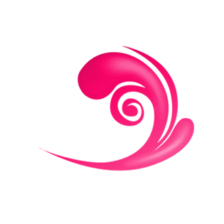 玫红色礼花浪花装饰图案