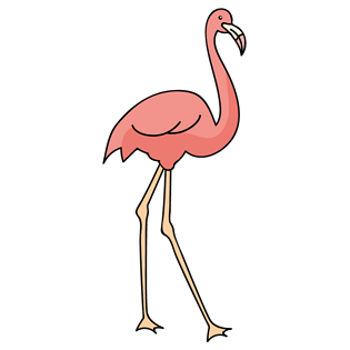 卡通火烈鸟模板
