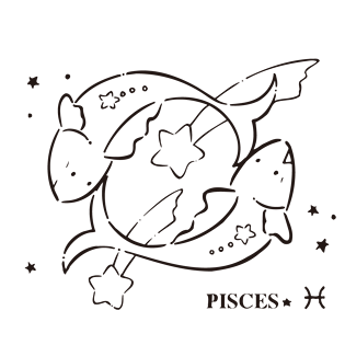 卡通手绘双鱼座