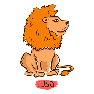 卡通彩色手绘狮子座