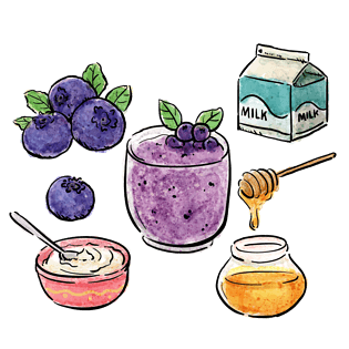 彩绘蓝莓奶昔食谱