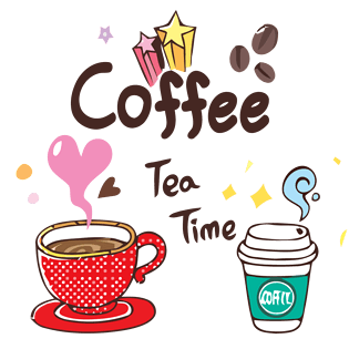 卡通咖啡下午茶pngpsd2000*2000一杯咖啡卡通手绘图标元素pngpsd2000*