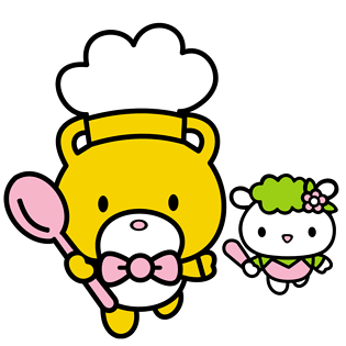 卡通要吃饭的小熊