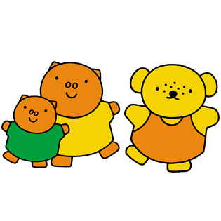 卡通小熊一家三口