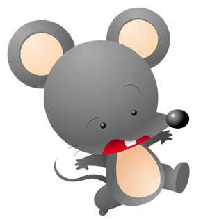 卡通灰色小老鼠