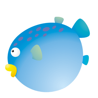 卡通蓝色斑点海底鱼