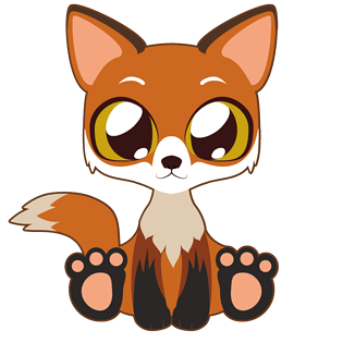 卡通棕红色小狐狸