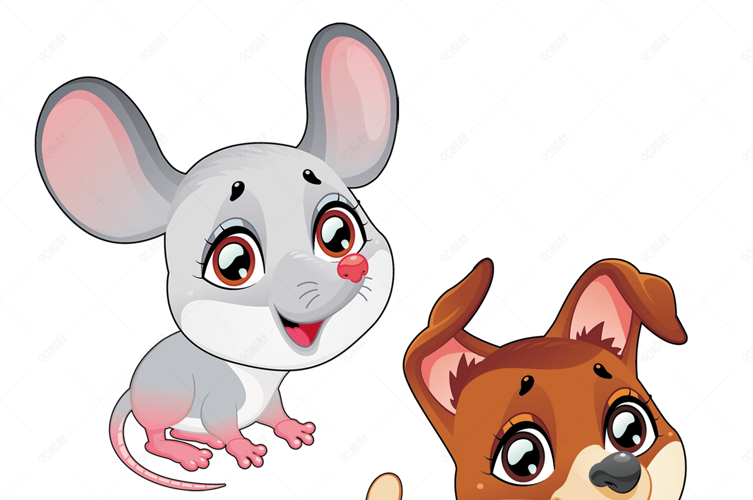 卡通老鼠与小狗