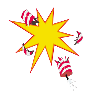 炸开的彩色鞭炮