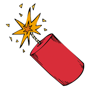 点燃的卡通鞭炮