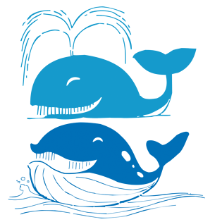 卡通鲸鱼剪影