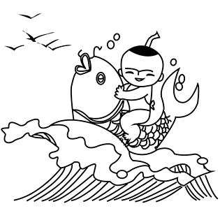 黑白线描年年有余pngpsd2000*2000剪纸艺术pngpsd2000*2000鞭炮福娃