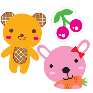 卡通可爱小兔与小熊