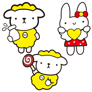 卡通可爱羊与兔子
