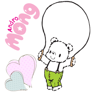 卡通喜欢跳绳的小熊