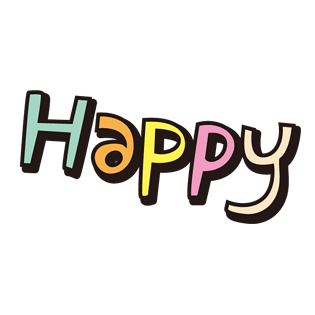 卡通快乐英文艺术字体