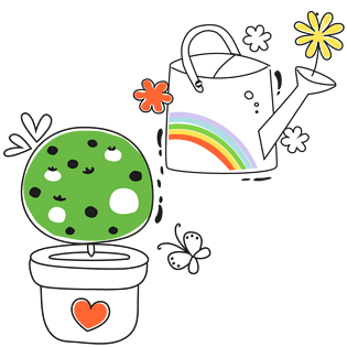 卡通边框对话框浇花造型pngpsd2000*2000手绘浇花pngpsd2000*2000喷壶