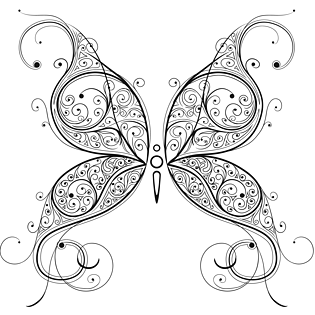 漂亮的蝴蝶线稿