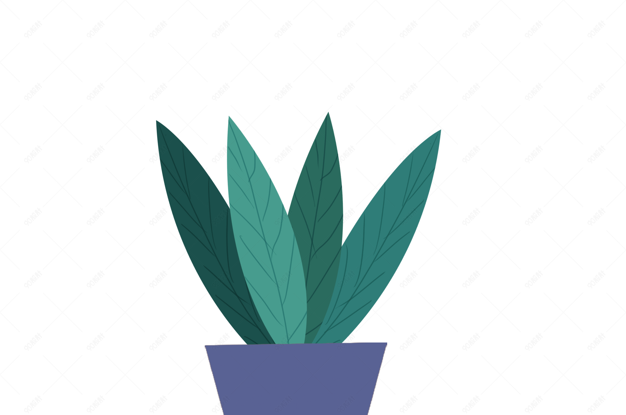 小清新唯美绿叶盆栽小图标