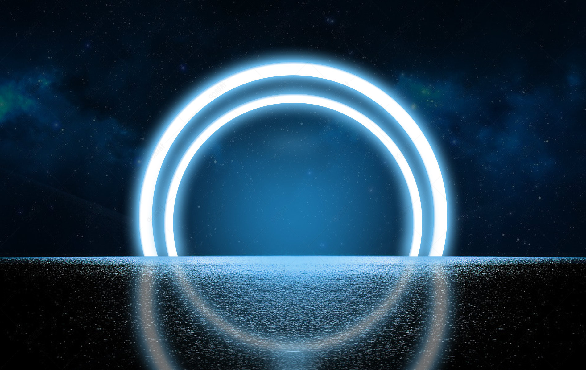 炫酷科技光环发光舞台背景