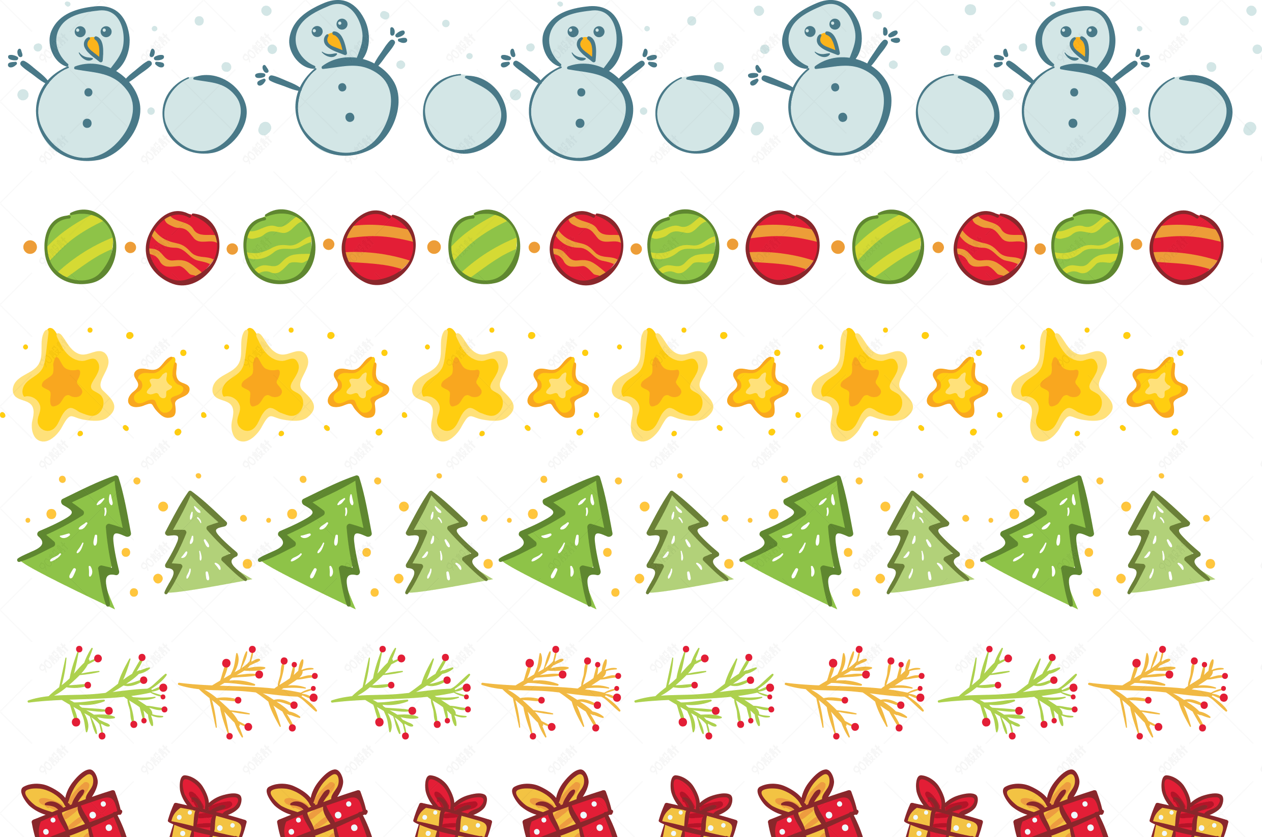圣诞节彩带花边素材