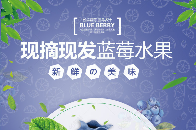 食品简约蓝莓新鲜水果详情页面描述