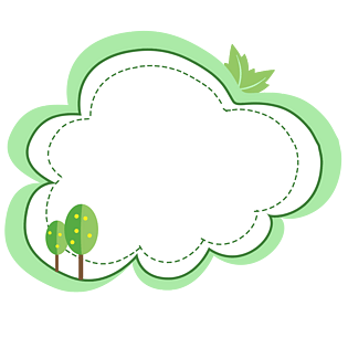 可爱卡通不规则小清新春天边框树木