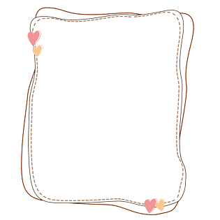 可爱卡通爱心不规则矩形边框
