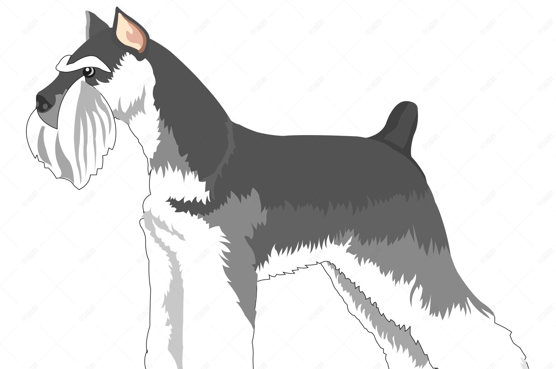 手绘卡通小狗狗年形象