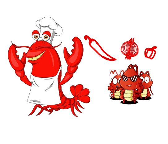 卡通手绘龙虾png元素