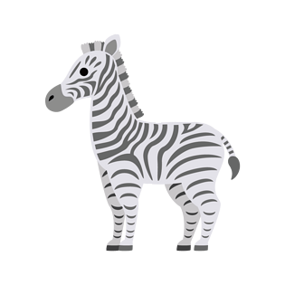 可爱卡通小动物免扣元素pngpsd2000*2000动物斑马哺乳动物高清矢量png