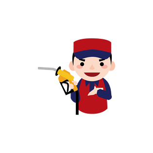 加油站汽车设施卡通插图免扣元素