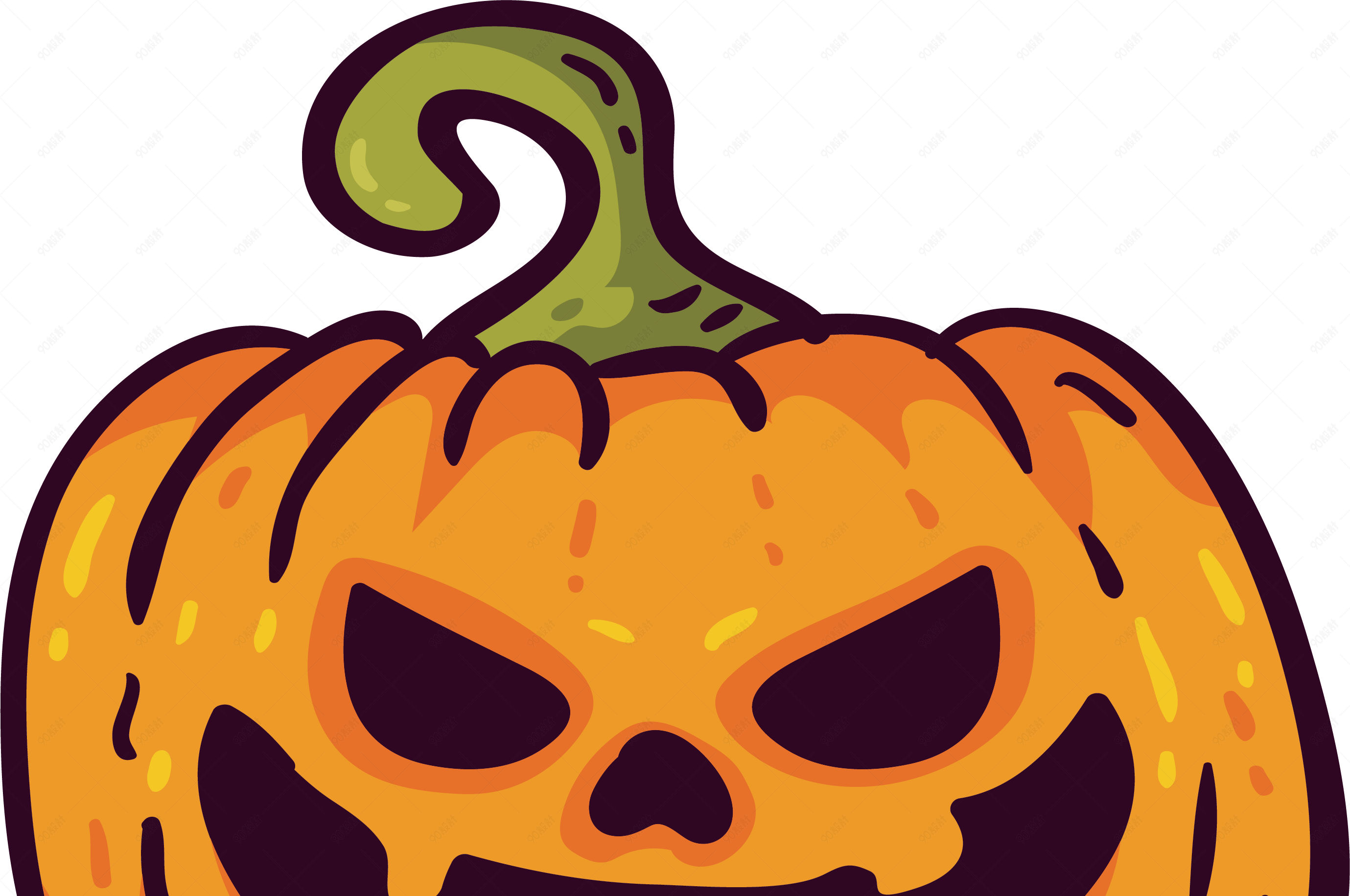 卡通手绘万圣节南瓜png元素