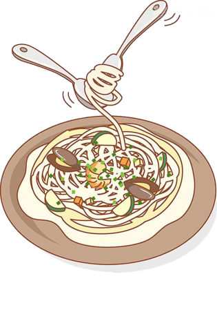 卡通手绘面条拉面美食png元素
