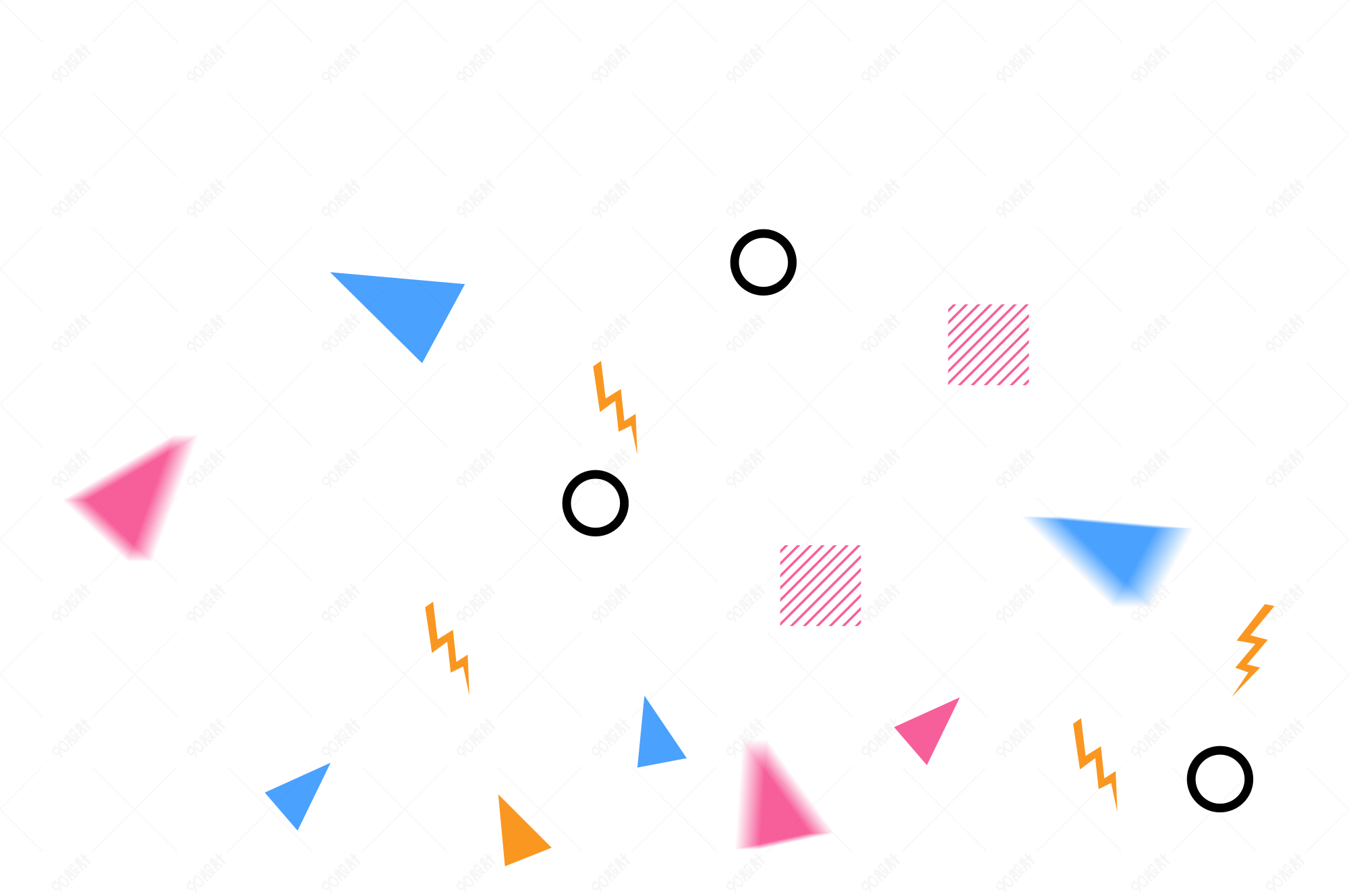 简约几何图形漂浮元素设计